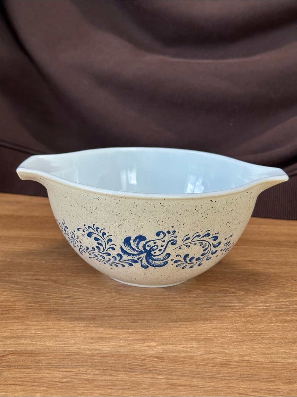 Vintage Pyrex Homestead #441 - 1.5 Pint Cinderella Mixing Bowl Blue Beige
